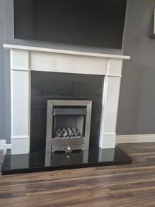 Granite fireplace with Gas fire