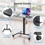 Mobile Standing Desk with 4 Rolling Castors, Height Adjustable Desk on Wheels, Portable Stand Up Desk, Over-Bed Table for Living Room, Bedroom, Medical Use, Ergonomic, Space Saving Image 5