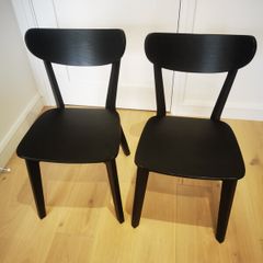 black dining chairs x2
