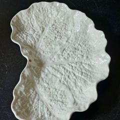 SPODE Bone China White Savoy Cabbage Crescent Plate
