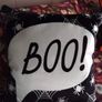 Bedlam Brand Boo Halloween Cushion in Black Image 3