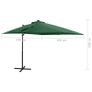 Cantilever Umbrella with Pole and LED Lights Green 250 cm Image 10