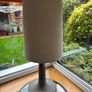 Table lamp (grey bar with gold) neutral/oatmeal colour shade Image 2