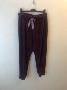 Wine velour pyjama bottoms  (size 12-14)