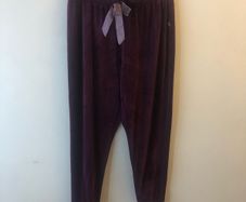 Wine velour pyjama bottoms  (size 12-14)