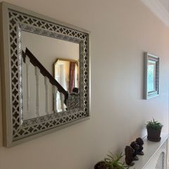 Pair of Moroccan-Style Silver Wall Mirrors