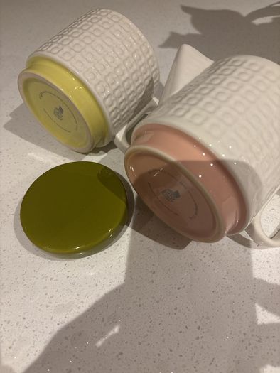 Orla Kiely Ceramic " Tea for One" Stacking Teapot and Mug Set - Pressed Flower