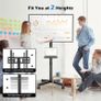Mobile TV Stand on Wheels, Rolling TV Cart with Media Shelf, TV Mount Stand with Tilt, 2 Level Height Adjustable Low Profile Design for 23 60in LED/LCD/OLED TVs, Holds 25kg, Max VESA 400x400mm Image 6