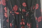 Chiffon Black Floral Dress 14