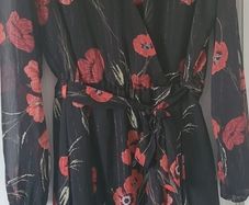 Chiffon Black Floral Dress 14