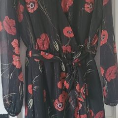 Chiffon Black Floral Dress 14