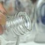 482 - Set of 5 Vintage Clear Glass Screw Top Collectible Decorative Bottles Image 6