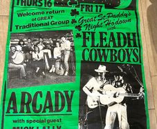 Fleadh Cowboys large poster midnight at the Olympia plus Arcady
