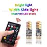 T10 RGB LED Lights W5W 194 Led Clearance light for Car T10 RGB COB 12SMD Colorful Lamp With Remote Controller T10 COB LED Bulbs Image 2