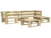 4 Piece Garden Lounge Set Pallets Wood