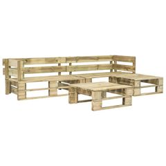 4 Piece Garden Lounge Set Pallets Wood