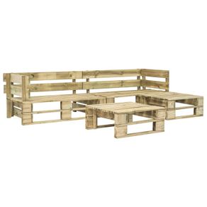 4 Piece Garden Lounge Set Pallets Wood