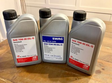 BMW Gear Axle Oil Diff Gearbox 75W-80 GL-5 75W-90 Bundle Febi