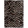 Rug Genuine Leather Patchwork 120x170 cm Chevron Black/White Image 5
