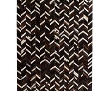 Rug Genuine Leather Patchwork 120x170 cm Chevron Black/White