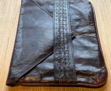 Vintage Leather Envelope Clutch / Underarm Bag