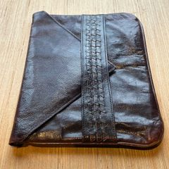 Vintage Leather Envelope Clutch / Underarm Bag