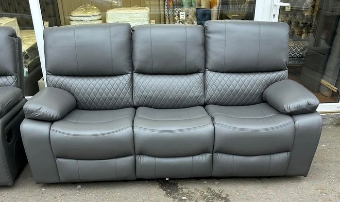 3+2 Rita Dark Grey Manual Recliner Sofa Set