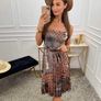 Pleated dress green/ brown Image 5