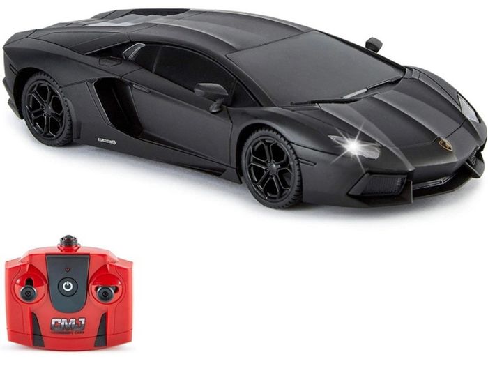 Lamborghini Aventador Official Licensed Remote Control Car with Working Lights, Radio Controlled On Road RC Car 1:24 Scale, 2.4Ghz Matte Black (FREE POSTAGE)