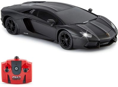 Lamborghini Aventador Official Licensed Remote Control Car with Working Lights, Radio Controlled On Road RC Car 1:24 Scale, 2.4Ghz Matte Black (FREE POSTAGE)