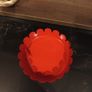 Red pillar candle & plate Image 5