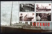 2012 Ireland Titanic Stamp Booklet Pane featuring financials details Mint Never Hinged (MNH). Hibernian HP215d.