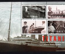 2012 Ireland Titanic Stamp Booklet Pane featuring financials details Mint Never Hinged (MNH). Hibernian HP215d.