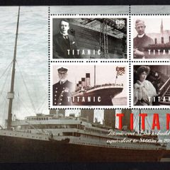 2012 Ireland Titanic Stamp Booklet Pane featuring financials details Mint Never Hinged (MNH). Hibernian HP215d.
