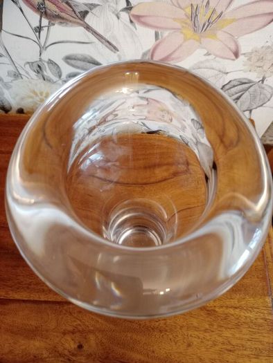 Studio Hand Blown Free Form Vase. Very Heavy.