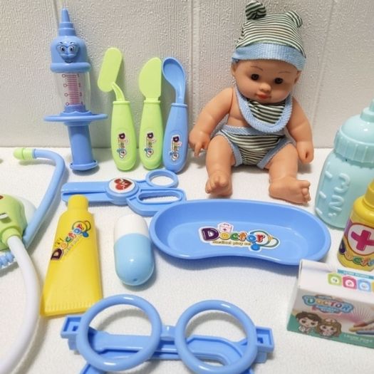 Pretend Play Doctor Set With Doll Toys