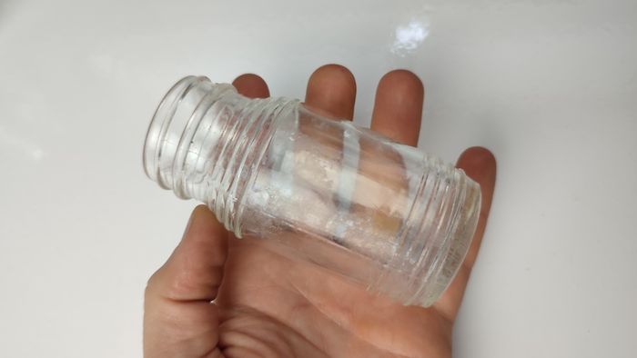 335 - Set of 2 Vintage Clear Glass Collectible Decorative Jars