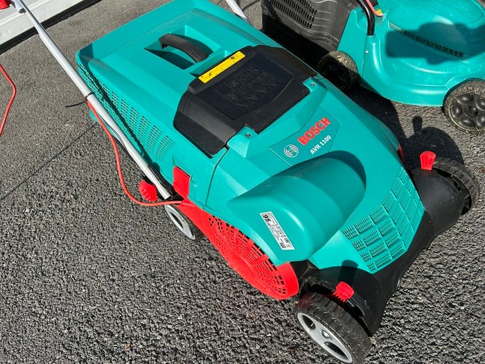 Bosch electric lawnmower & thatcher