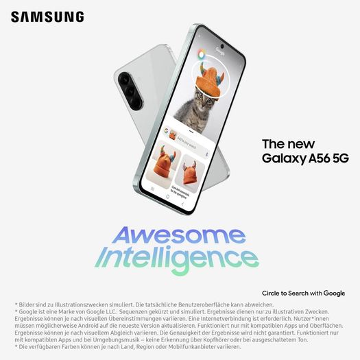 Samsung Galaxy A56 5G 256GB/ 8GB RAM  Dual Sim Unlocked 50MP Camera Graphite Black EU/ Irish Phone (New Open Box)