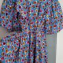 Influence blue cross body dress with puff sleeves Sz 16UK Image 6