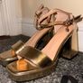 Gold Platform High Heels Image 4