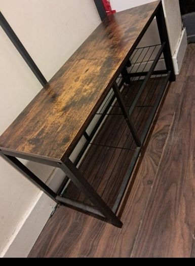 Walnut coat & shoe stand
