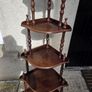 Vintage 5 Tier Wooden Corner Shelf Image 3