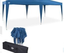 3 x 6 m Pop-Up Blue Gazebo Water-Repellent Includes Bag UV Protection