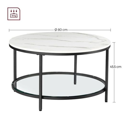 New marble look coffee table 2 shelves - FREE P&P