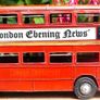 (12" long) London Evening News Oxford Diecast Vintage Model Double Decker Red Bus Image 10