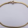 Vintage Solid 9K Yellow Gold 375 Herringbone Bracelet: Reversible Textured & Polished Finish, Flat Snake Chain Style length 7,1" - 1,1g Image 2