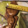 Vintage wall hanging wood carved  of Trip person carry water pot. Image 8