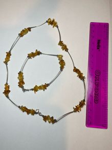 vintage sterling silver and amber set