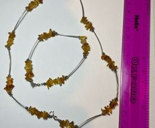 vintage sterling silver and amber set